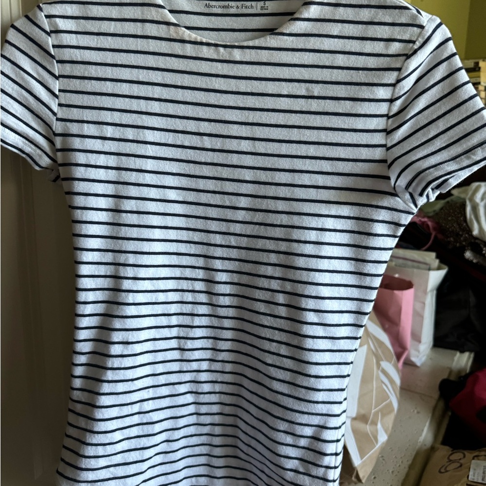 Abercrombie & Fitch Womens Striped T-Body Suit  - White and Black
